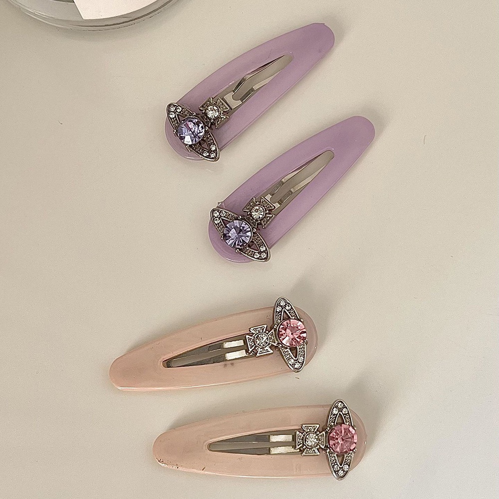 Kẹp Tóc Mini Hình Kim Cương Màu Hồng Ngọt Ngào Thời Trang Cho Nữ