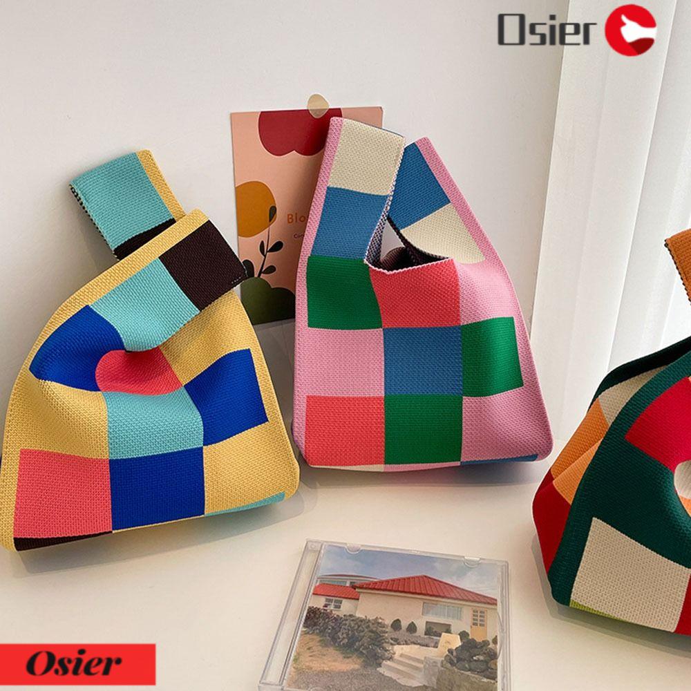 Túi Đeo Vai Đan Len Mini Họa Tiết Kẻ Sọc Màu Sắc Ngọt Ngào Thời Trang 1 Món Cho Nữ