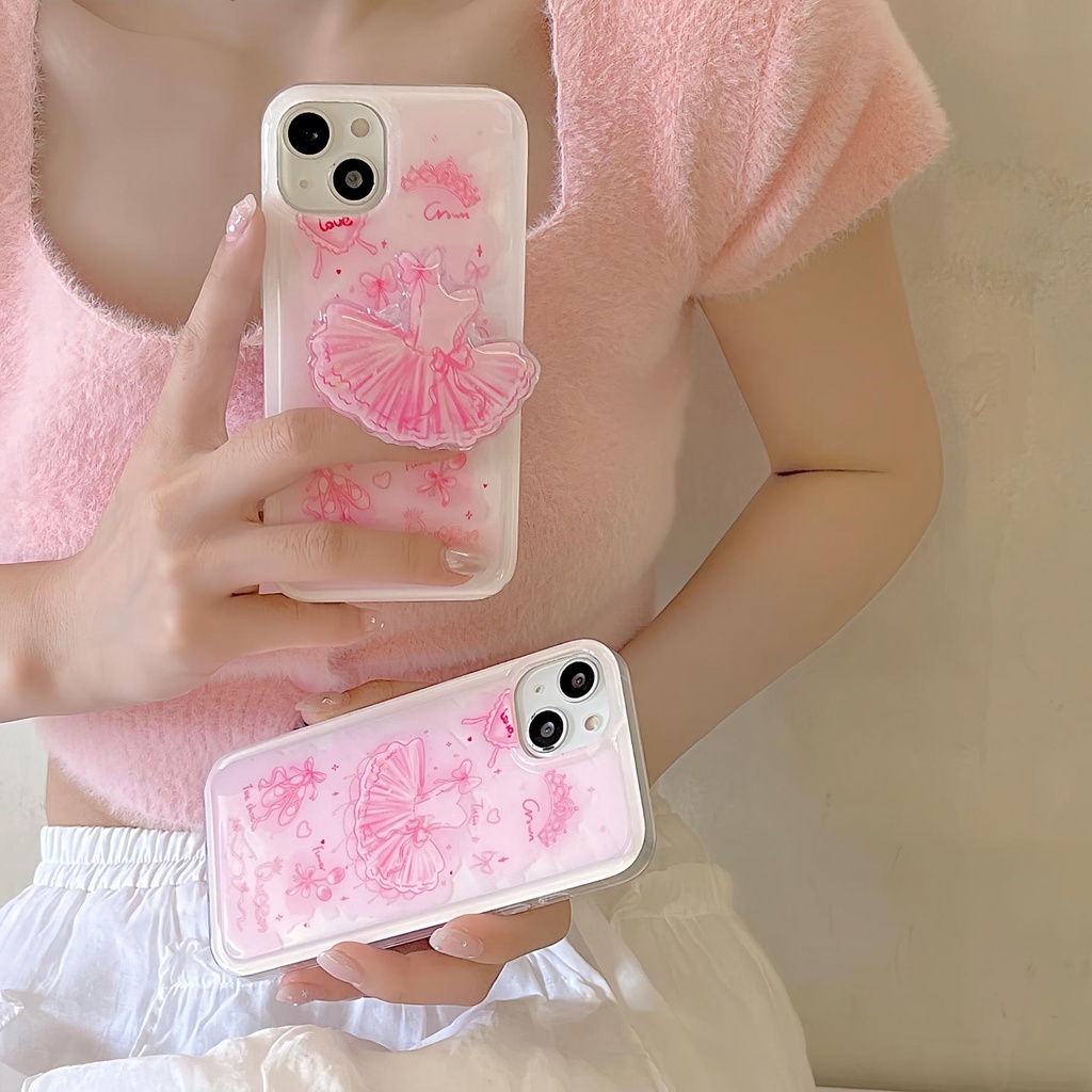 Ốp Điện Thoại tpu Mềm Trong Suốt Hai Mặt Có Giá Đỡ Cho iPhone 14 13 12 11 PRO MAX