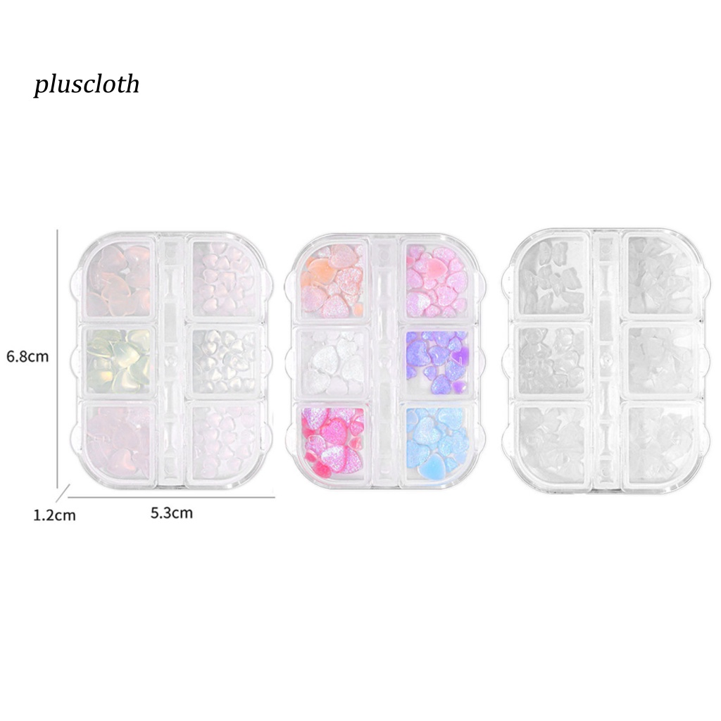 1 Hộp 6 Ngăn Đựng Phụ Kiện Trang Trí Móng Tay Nghệ Thuật Màu Sắc Tươi Sáng Dễ Sử Dụng