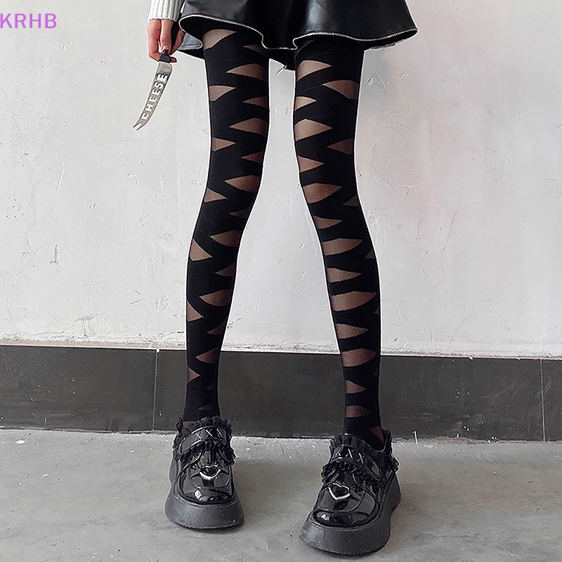 Krhb Quần Tất Lụa Đen Phối Dây Chéo Hóa Trang Anime Nhật Bản Dễ Thương Cho Nữ Mới