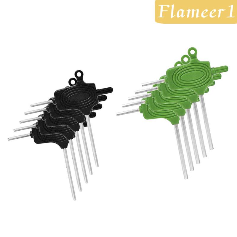 1 [Flameameer] Bộ 5 Chìa Vít Lục Giác Chữ T Cầm Tay Màu Đen