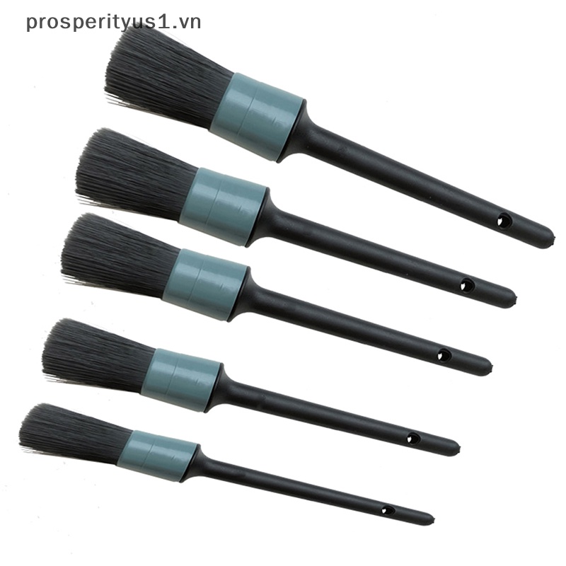 1 [prosperityus1] Bộ 5 Bàn Chải Lông Mềm Cán Dài Làm Sạch Xe Hơi [VN]