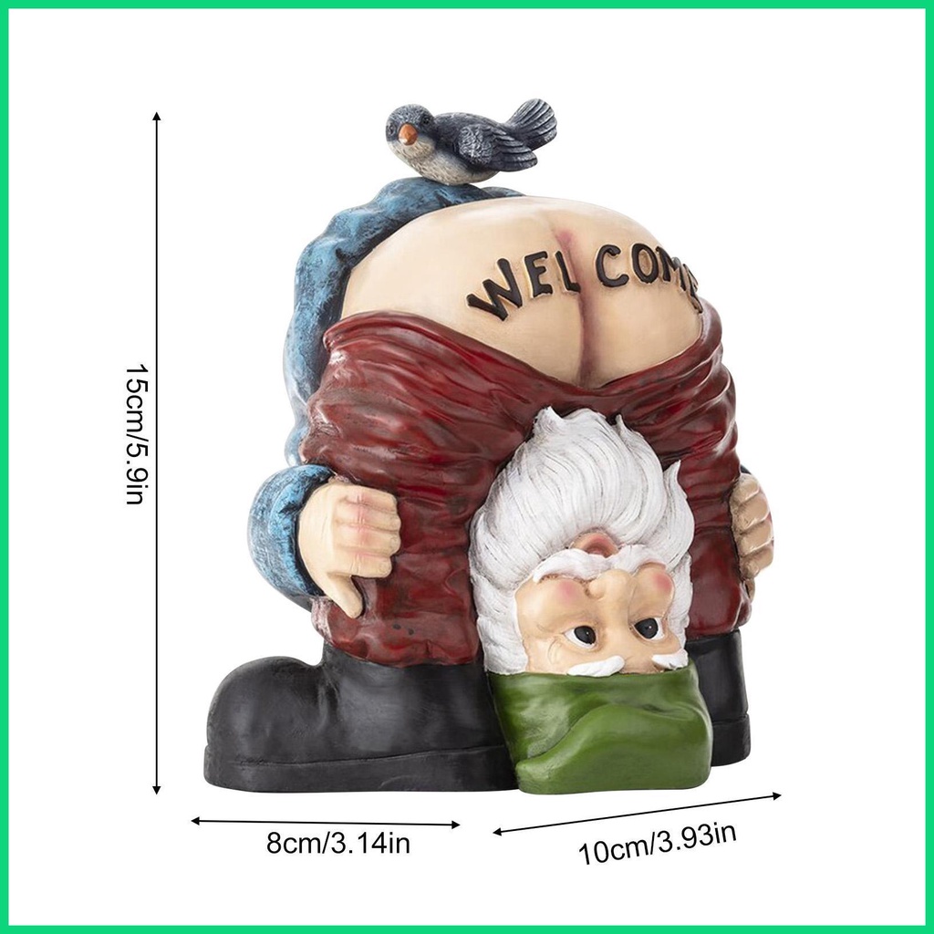 Mô Hình Gnomes Chào Mừng Gnome Bức Tượng Gnome Nhỏ Vui Nhộn Trang Trí Vườn Cổ Tích Jwvn