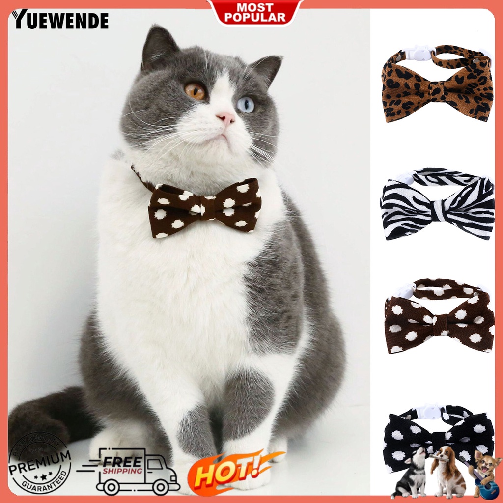 Vòng Cổ Thắt Nơ Họa Tiết Chấm Bi Dễ Thương Linh Hoạt Cho Thú Cưng