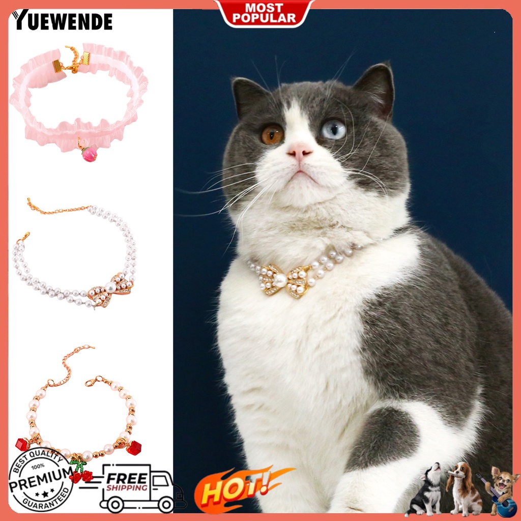 Vòng Cổ Đính Ngọc Trai Nhân Tạo Thời Trang Dành Cho Thú Cưng