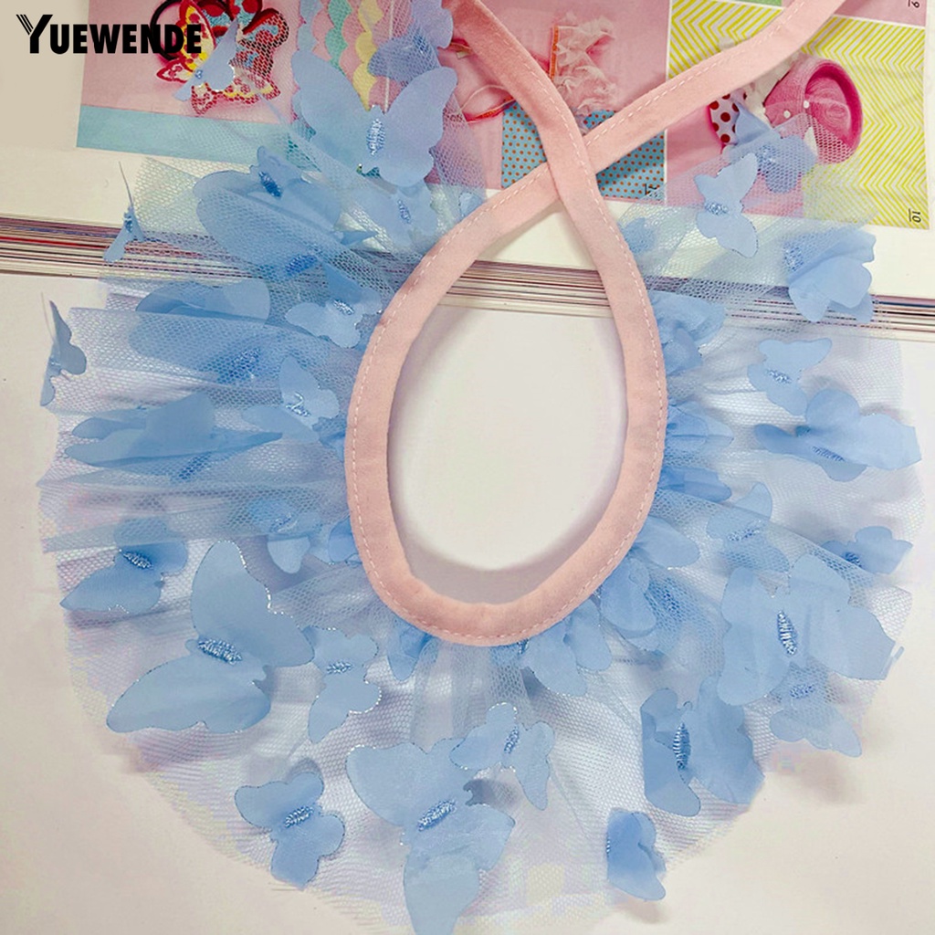 Yq.e Vòng Cổ Hình Bướm 3D Bằng Lưới Polyester Thoải Mái Lãng Mạn Dành Cho Thú Cưng