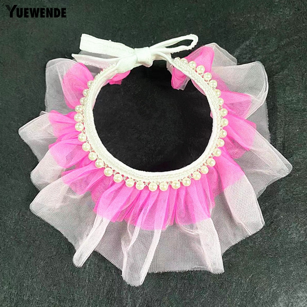 Yq.e Yếm Cổ Phối Ren Đính Ngọc Trai Nhân Tạo Phong Cách Công Chúa Ngọt Ngào Dành Cho Cún Cưng Airtag