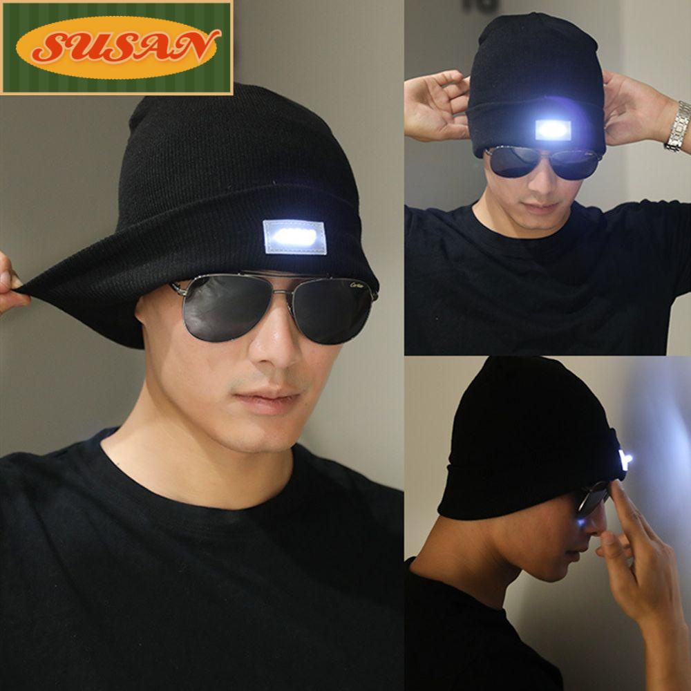 Mũ Đội Có Đèn LED Phát Sáng Ban Đêm Ấm Áp Thời Trang Thu Đông Dành Cho Nam Nữ