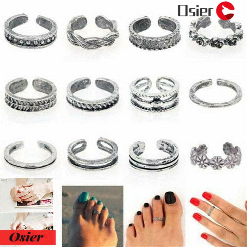 Set 1 / 12 Nhẫn Đeo Chân Thiết Kế Độc Đáo Thời Trang|Nhẫn Hở Ngón Chân Thời Trang Cá Tính