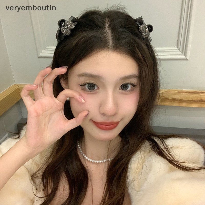 Kẹp Tóc Nơ Lưới Hai Mặt Cỡ Nhỏ Phong Cách Hàn Quốc Mới Cho Nữ