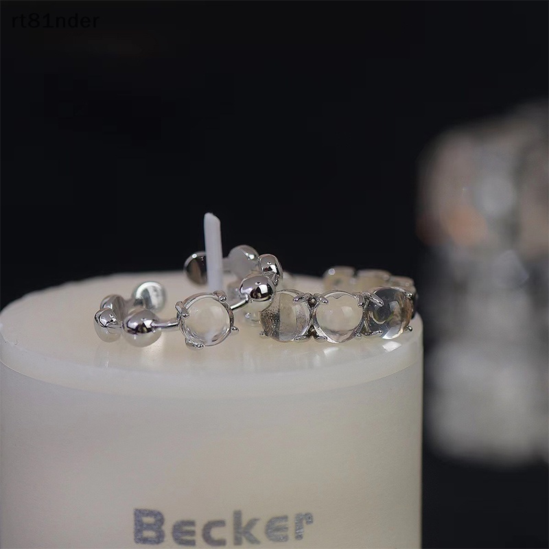 Rt Bộ 2 Nhẫn Mở Đính Đá Pha Lê Lấp Lánh Bằng Hợp Kim Màu Bạc Có Thể Điều Chỉnh Thời Trang Cho Cặp Đôi