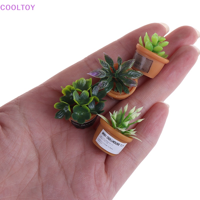 Set 4 Mô Hình Chậu Cây Mini Tỉ Lệ 1: 12 Dùng Để Trang Trí Nhà Búp Bê
