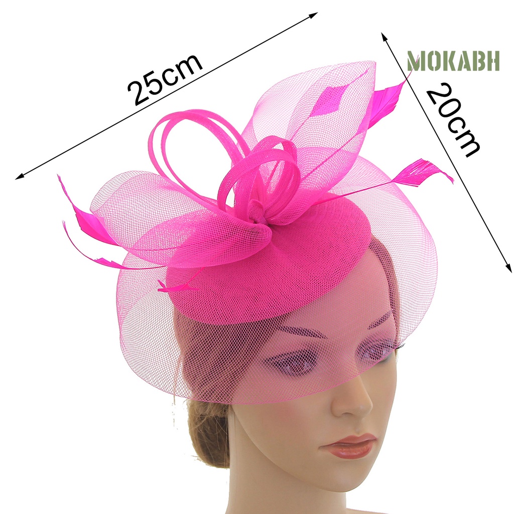 Cài Tóc Lưới Hình Bông Hoa Đính Lông Vũ Đa Năng Phong Cách Vintage Cho Tiệc Trà