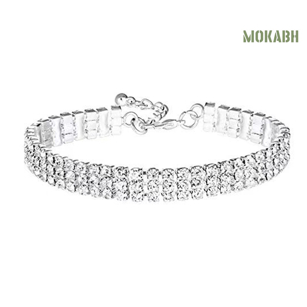 1 Bộ Vòng cổ + Bông Tai + Vòng Tay Đính Đá Lấp Lánh Tùy Chỉnh Sang Trọng Thời Trang Cho Nữ