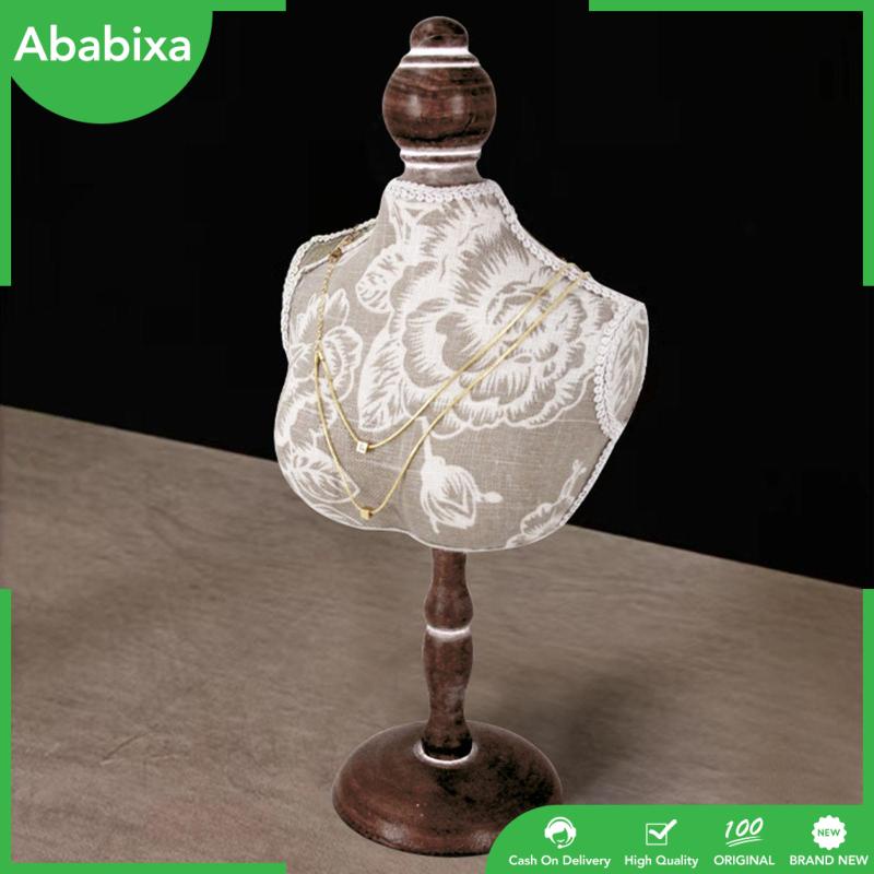 [Ababixa] Giá Đỡ Dây Chuyền / Vòng Cổ Mặt Hình Cô Gái Bằng Gỗ Họa Tiết Hoa Trang Trí Làm Quà Tặng