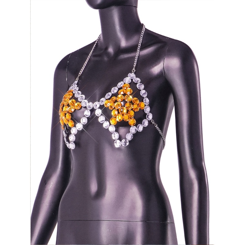 Xiangbao Dây Xích Đeo Cơ Thể Đính Đá Lấp Lánh Phong Cách Bohemian Dùng Khi Mặc Bikini Đi Hộp Đêm