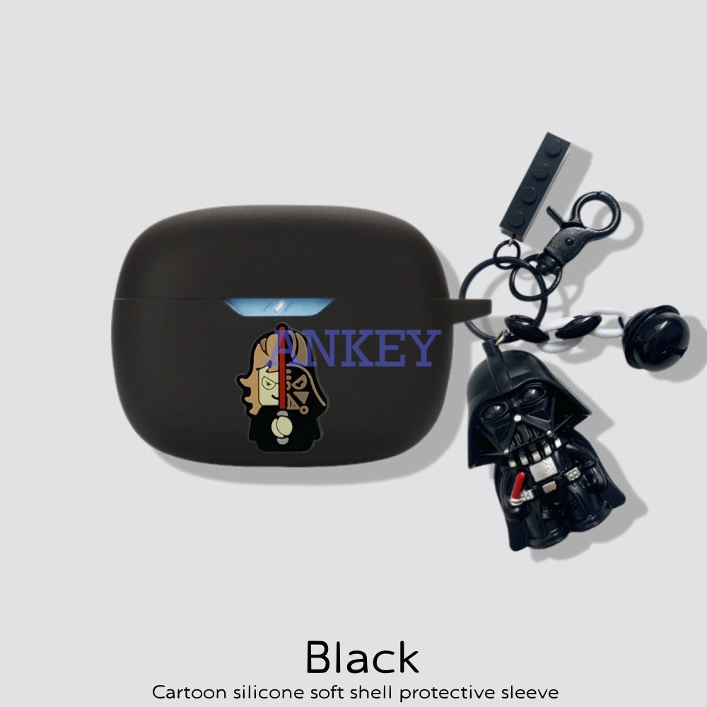 For Anker Soundcore Life Dot 3i / Note 3i / P2i P3i A20i A3i Earphone Silicone Case Black Soldiers Earbuds Protective Headphone Cover Headset Skin with Pendant