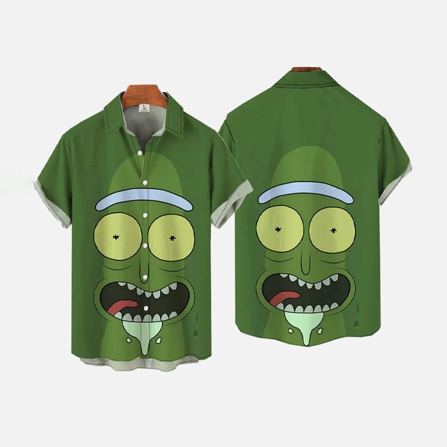Áo Sơ Mi Ngắn Tay In Họa Tiết Hoạt Hình 3D Thời Trang Mùa Hè Cho Nam