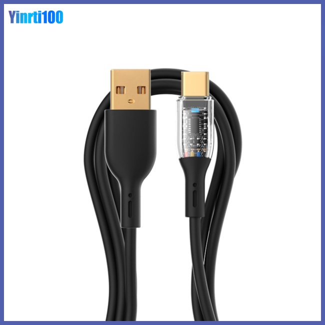 Cáp Sạc Nhanh Yinrti 66w Trong Suốt Có Đèn Cho Huawei 1m Type-c 6a