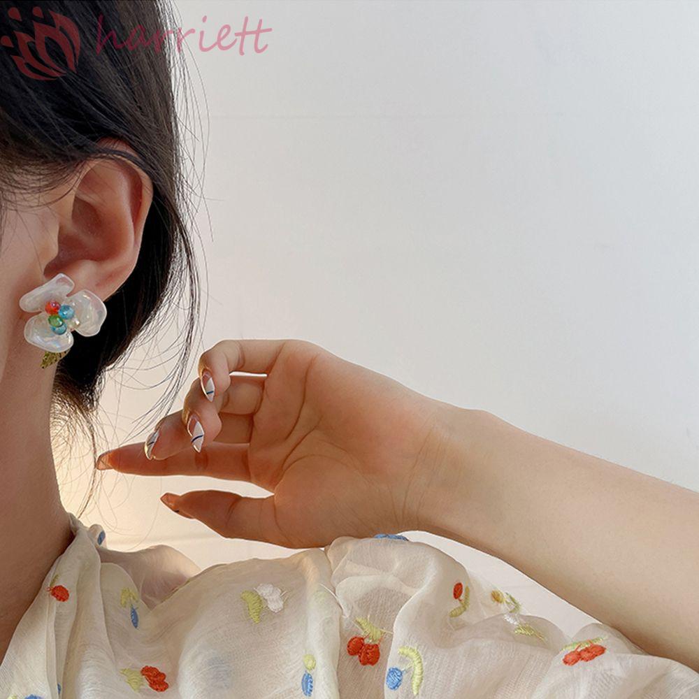 Khuyên Tai Acrylic Hình Hoa Phong Cách Hàn Quốc