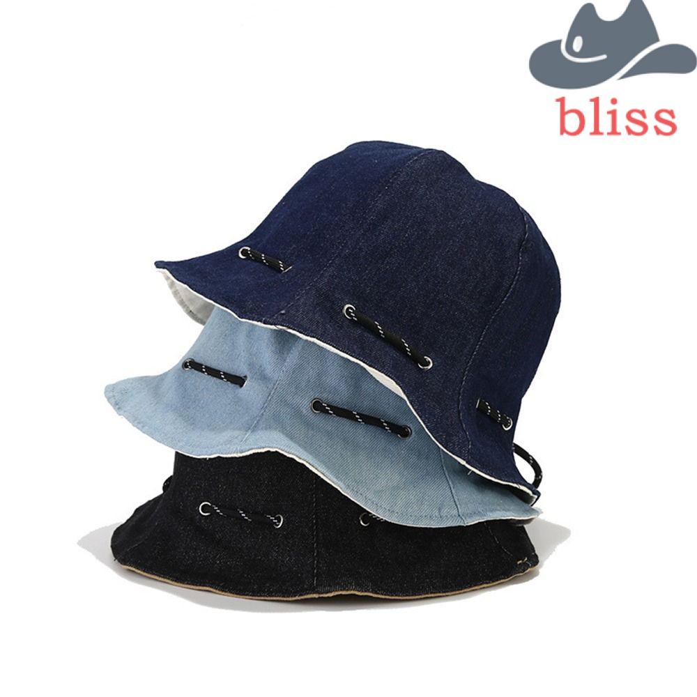 Mũ Bucket Dây Rút Thoáng Khí Gấp Được Phong Cách Hàn Quốc Cho Nữ