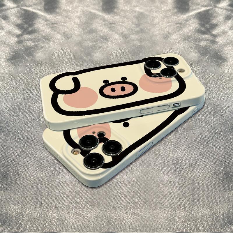 Ốp Điện Thoại Dẻo Họa Tiết Mặt Heo Dễ Thương Chống Sốc Cho iPhone12 11 6In DY5Z Plus 14Pro 7813