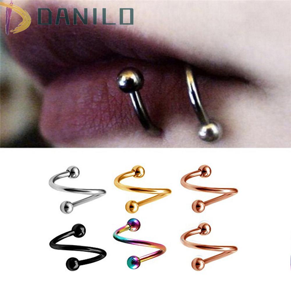 Khuyên Xỏ Cơ Thể Bằng Thép Không Gỉ Hình Xoắn Ốc Thời Trang