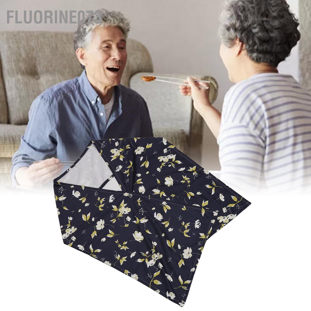 Fluorine073 Yếm dành cho người lớn Có thể tái sử dụng giặt được Lớn Thân thiện với làn da Mềm thấm nước Bảo vệ quần áo cao tuổi