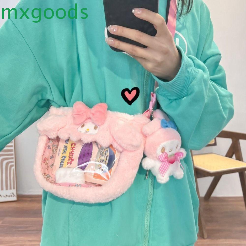 Túi Đeo Chéo Đựng Điện Thoại / Tiền Xu Bằng PVC Trong Suốt Họa Tiết Hoạt Hình Kuromi Melody Dễ Thương Cho Bé Gái