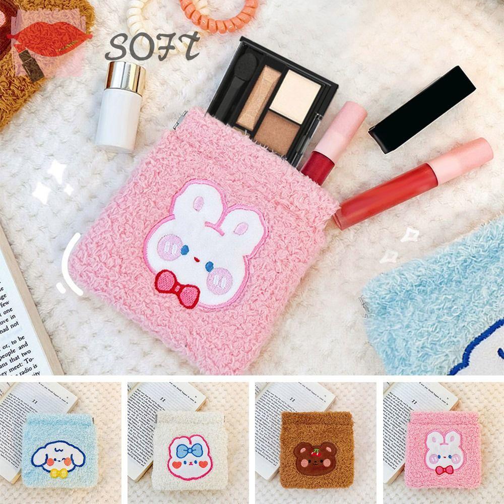 Túi Đựng Mỹ Phẩm Phối Lông Nhung Nhỏ Gọn Cho Nữ