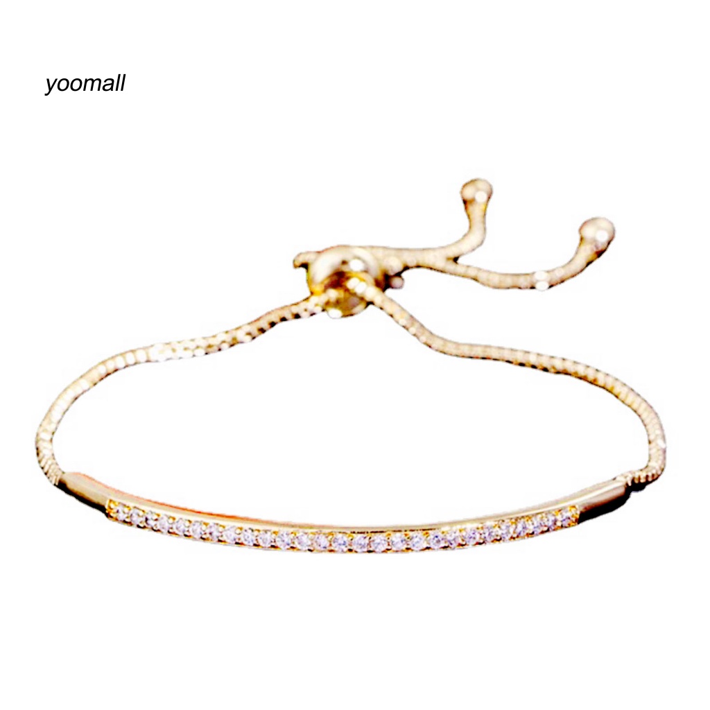 Vòng Tay Đính Đá Lấp Lánh Có Thể Điều Chỉnh Kích Thước