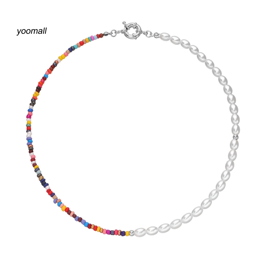 Vòng cổ Hạt Ngọc Trai Nhân Tạo Nhiều Màu Phong Cách Bohemian Cho Nữ