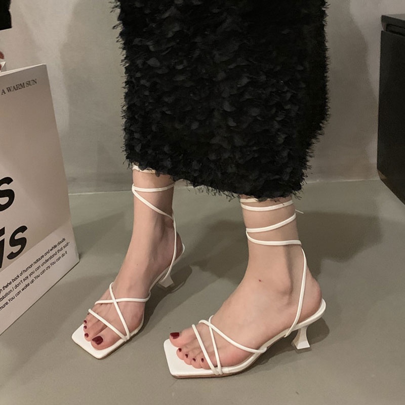 Sandal Cao Gót Hở Ngón Thiết Kế Mới Thời Trang Theo Phong Cách Pháp Cho Nữ
