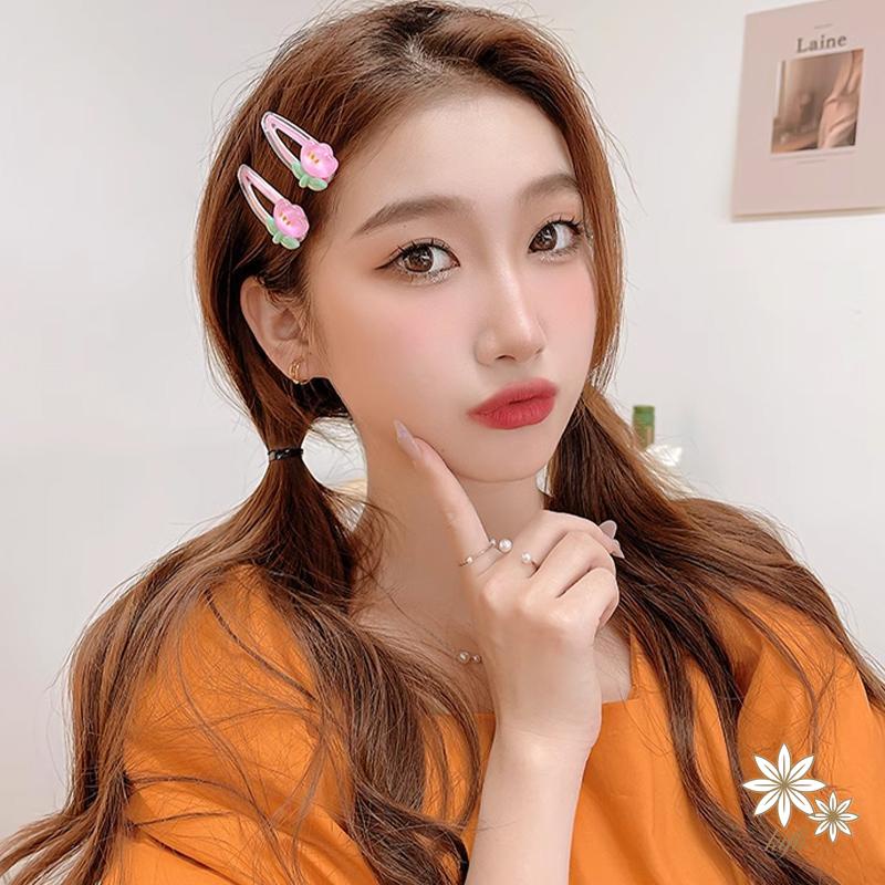 Kẹp Tóc BB Trong Suốt Họa Tiết Hoa Dễ Thương