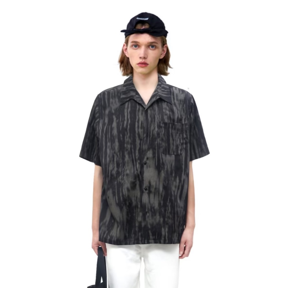 Opicloth / opic 22SS Áo Sơ Mi Ngắn Tay Nhuộm Màu Phong Cách Retro Nhật Bản Cao Cấp Cho Nam