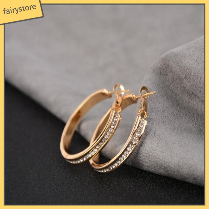 Bông Tai Hình Tròn Cỡ Lớn Thiết Kế Đơn Giản Thời Trang