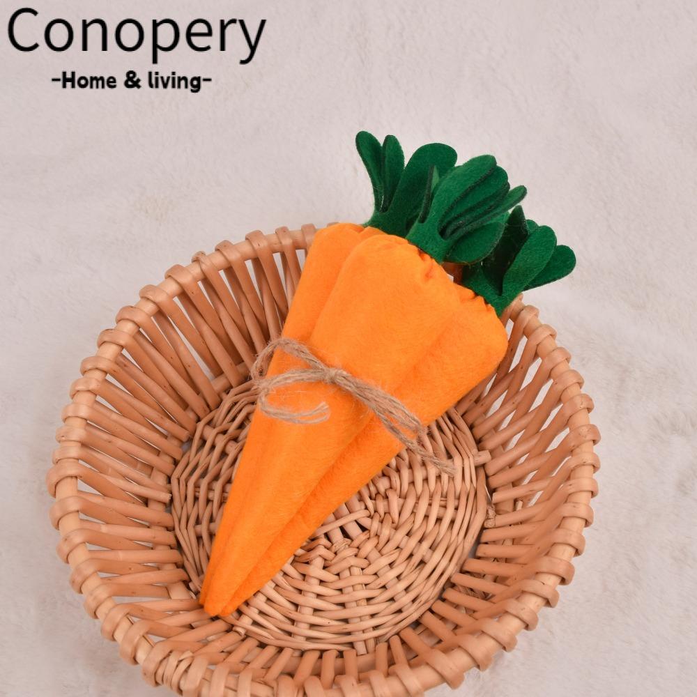 CONOPERY Bộ 3 Cà Rốt Phục Sinh Bằng Vải Dệt Dùng Trang Trí