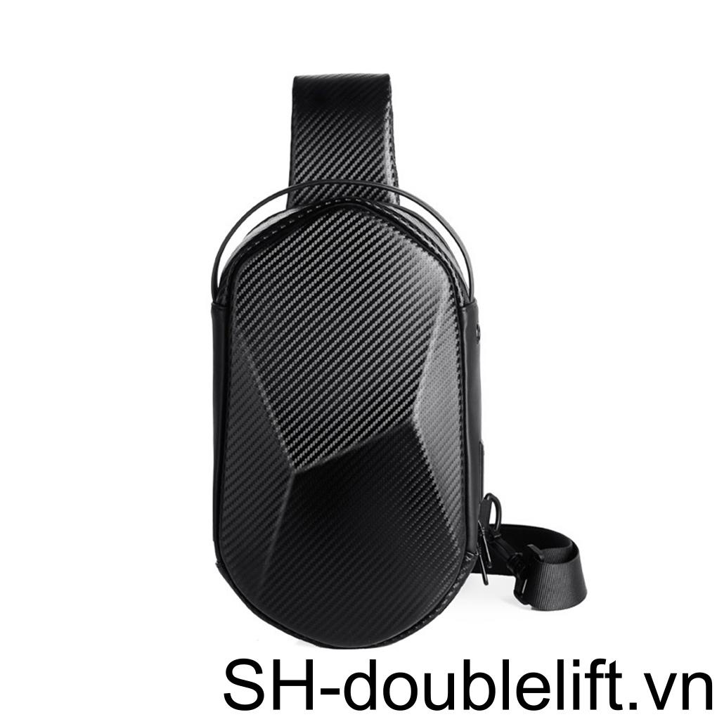 Cứng Túi Đeo Chéo Chống Thấm Nước Dung Tích Lớn Chống Trộm Màu Đen Thời Trang Cho Nam