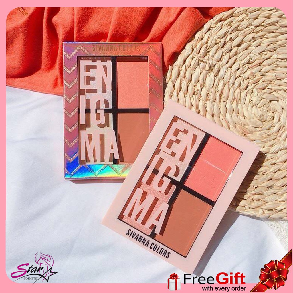 Bảng Má hồng và Tạo khối SIVANNA COLORS CHEEK CONTOURING PALETTE Thái lan  HF5024