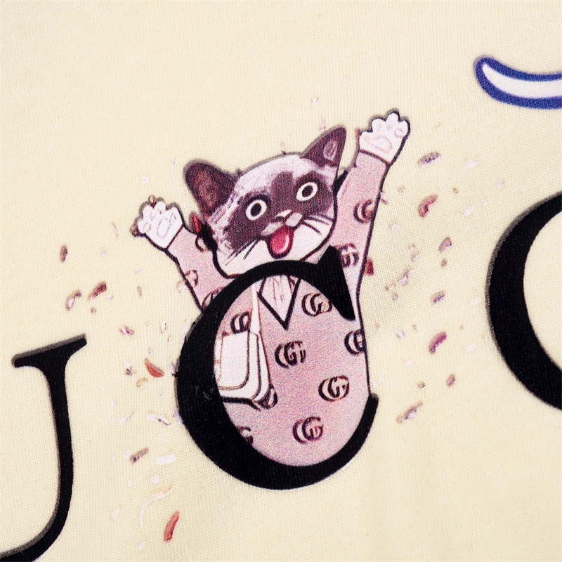 Áo Thun Tay Ngắn Cổ Tròn In Hình Mèo G8U88-Little Thời Trang Xuân Hè 2023