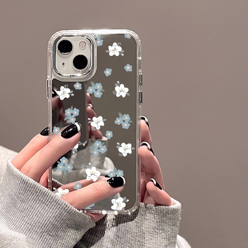 Ốp Điện Thoại Tráng Gương Họa Tiết Hoa Xinh Xắn Cho IPhone 11 12 13 14 12Pro 13Pro 14Pro Pro Max XR X XS Max