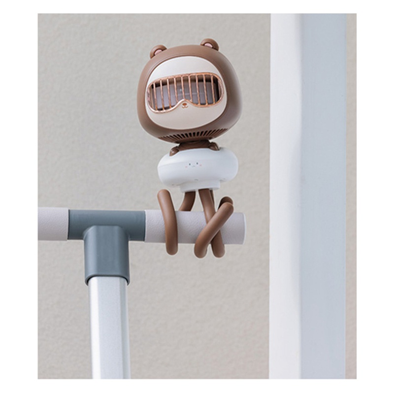 Quạt Mini Cầm Tay Đa Năng Có Thể Sạc Lại Hình Bạch Tuộc Xinh Xắn