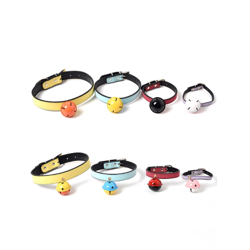 Vòng Cổ Bằng Da Có Chuông Nhiều Màu Tùy Chỉnh Kích Thước Cho Thú Cưng