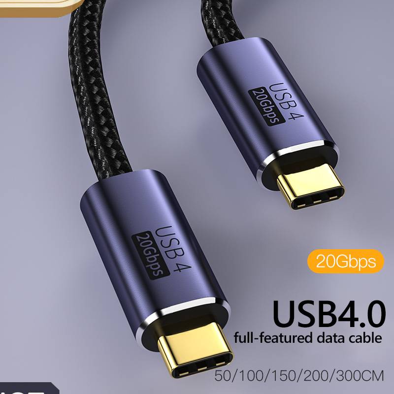Cáp Sạc Nhanh 20Gbps 8K 60Hz PD 100W USB 4.0 Type-C Male Sang Male