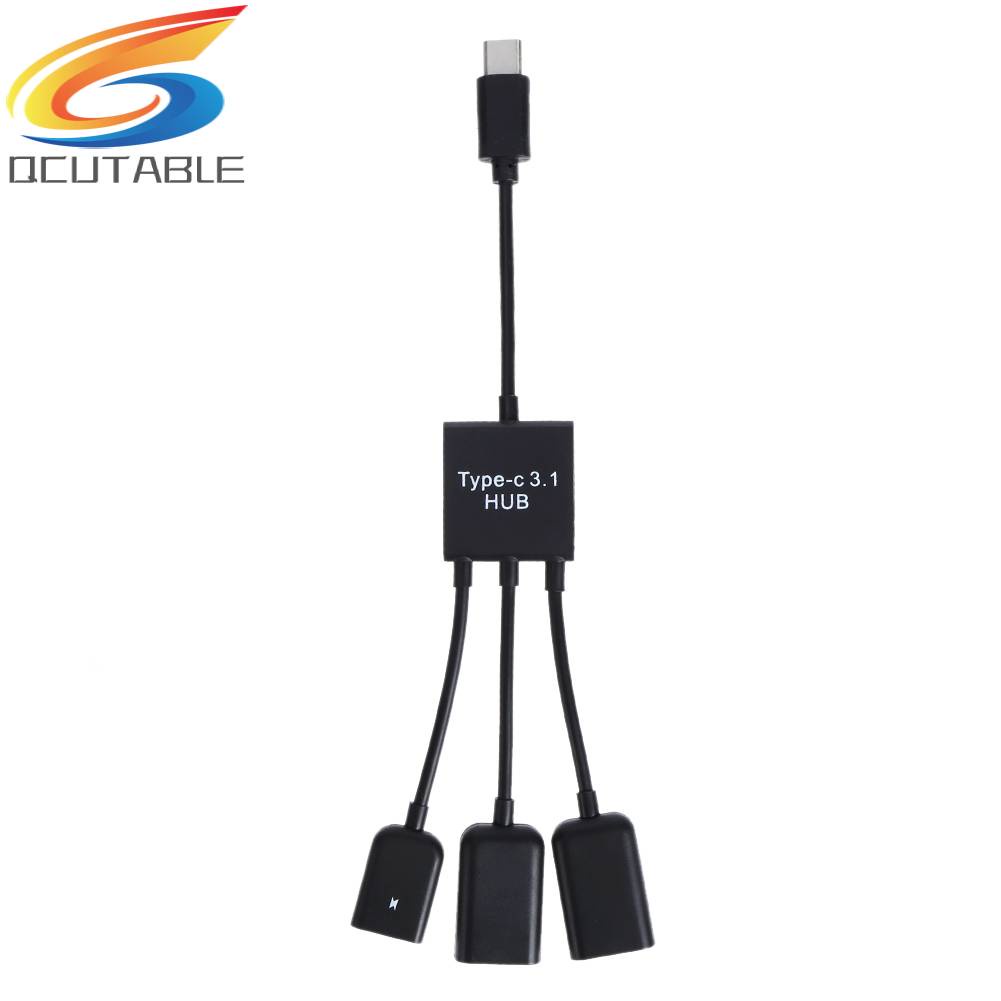 Bộ 2 Dây Cáp OTG Nối Dài Chuyển Đổi Cổng USB-A / F + Micro USB Sang Cổng USB 3.1 Type-C