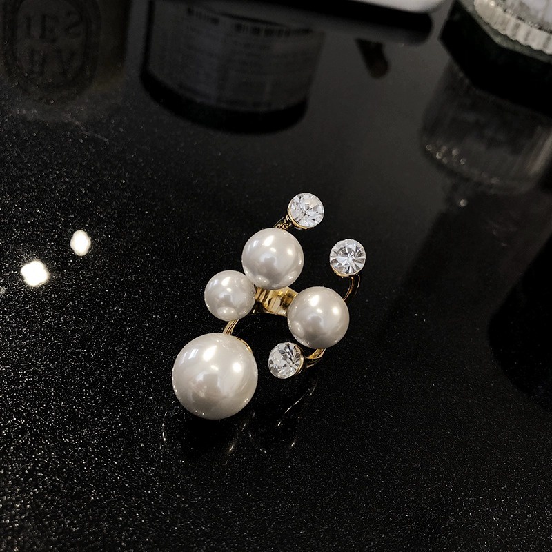 A Nhẫn Hở Đính Ngọc Trai Tinh Tế Sang Trọng Cho Nữ