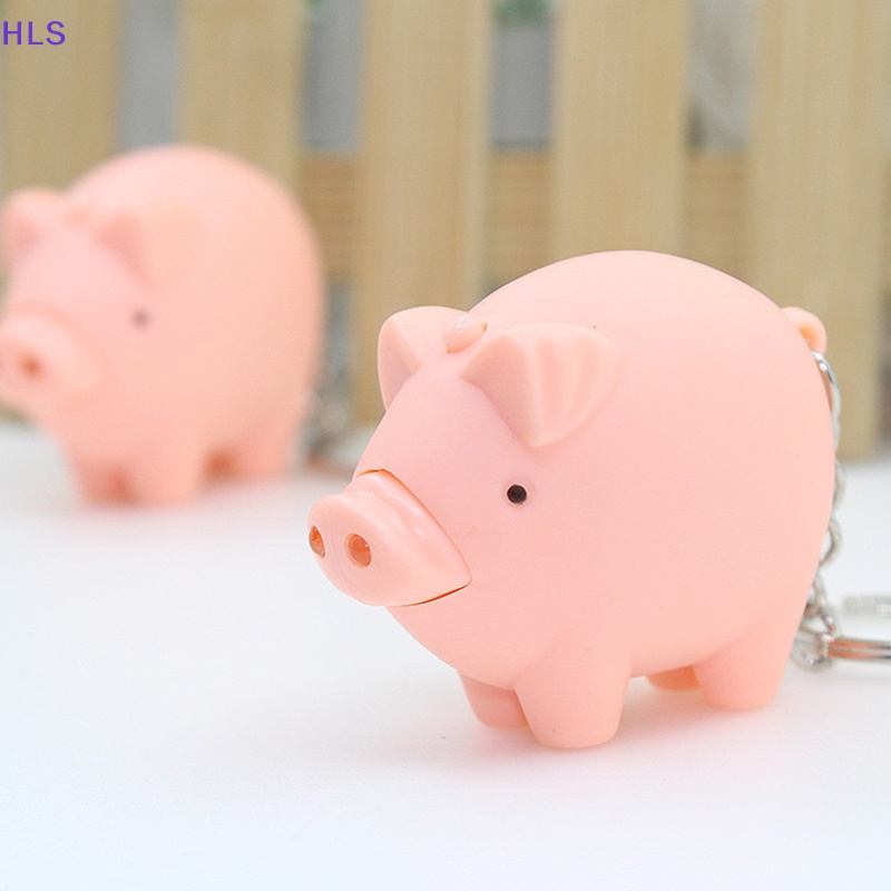 Móc Khóa Hình Heo Con Có Đèn LED Dễ Thương