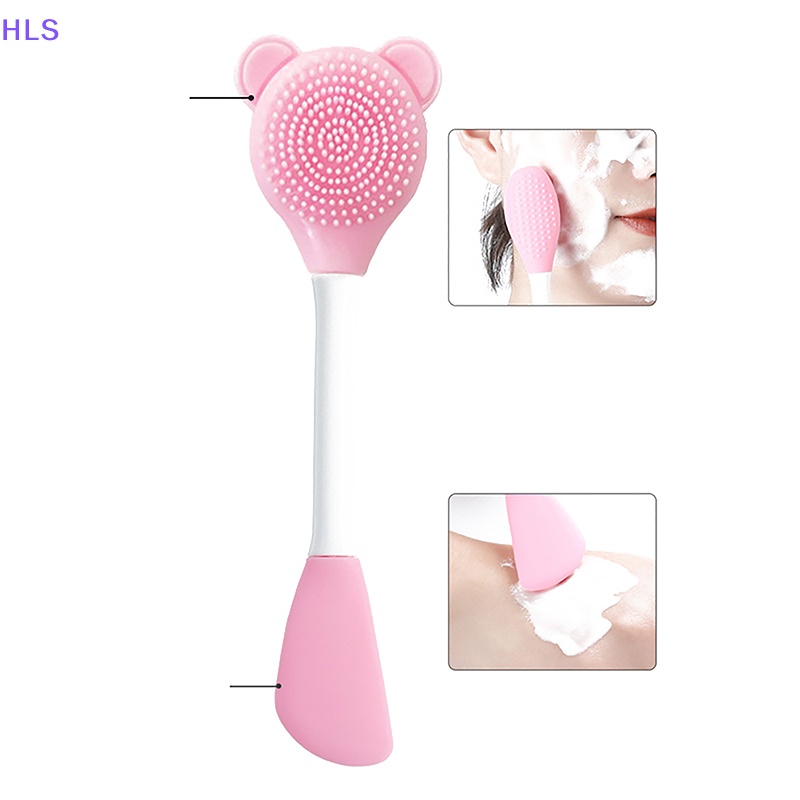 Cọ Đắp Mặt Nạ Silicone Hình Gấu Hai Mặt Có Thể Tái Sử Dụng