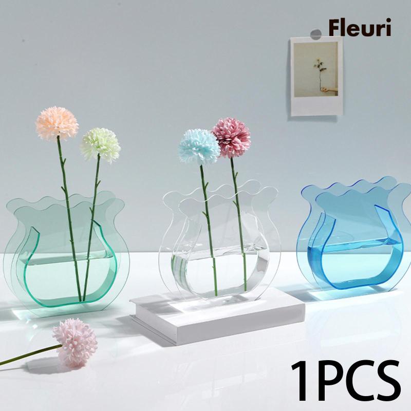 Lọ Hoa Bằng Acrylic Trong Suốt Thiết Kế Tối Giản Dùng Trang Trí